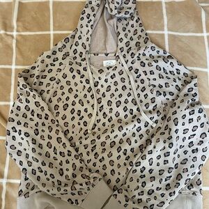 Billabong Tan and Black Animal Print Hoodie